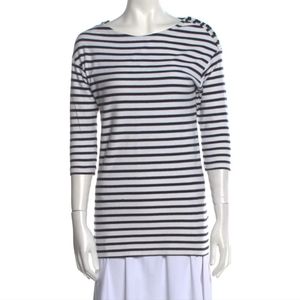 Maje Blue Striped Beau Neckline Tunic